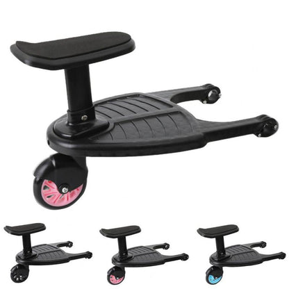 Stroller Board with 360 Degree Swivel Wheel and Textured Standing Surface