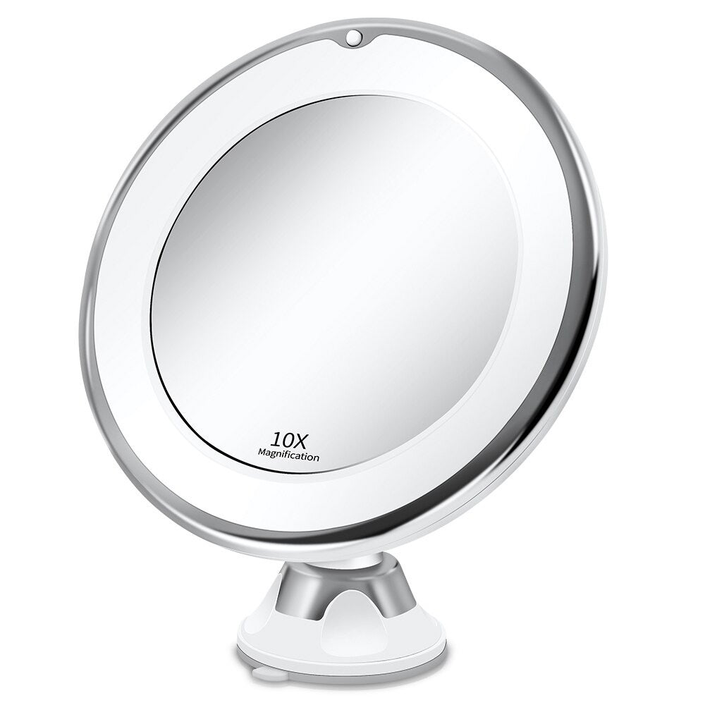 Magnifying Mirror with LED Lighting and Dual Magnification, 360 Rotation
