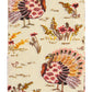 Transform your Thanksgiving table with the Amber Harvest Guest Towels by Sophistiplate, featuring illustrated turkeys with colorful plumage standing among yellow, red, and brown wildflowers on a light background—a festive autumn-themed pattern perfect for holiday napkins.