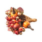 Harvest Cornucopia Napkin Ring with Berries and Pumpkins, Set of 4