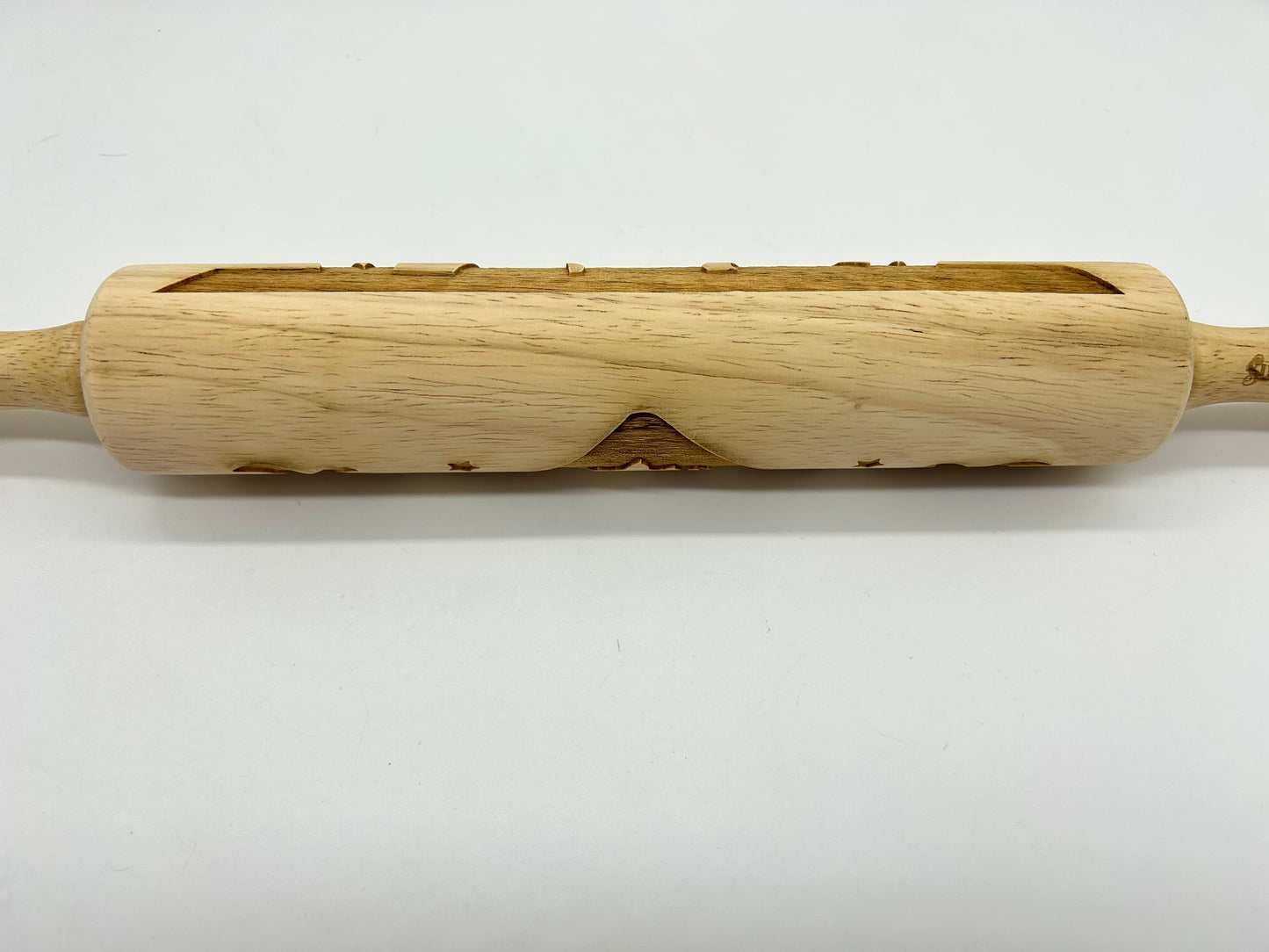 Nativity Scene Embossed Wooden Rolling Pin with 10-Inch Barrel