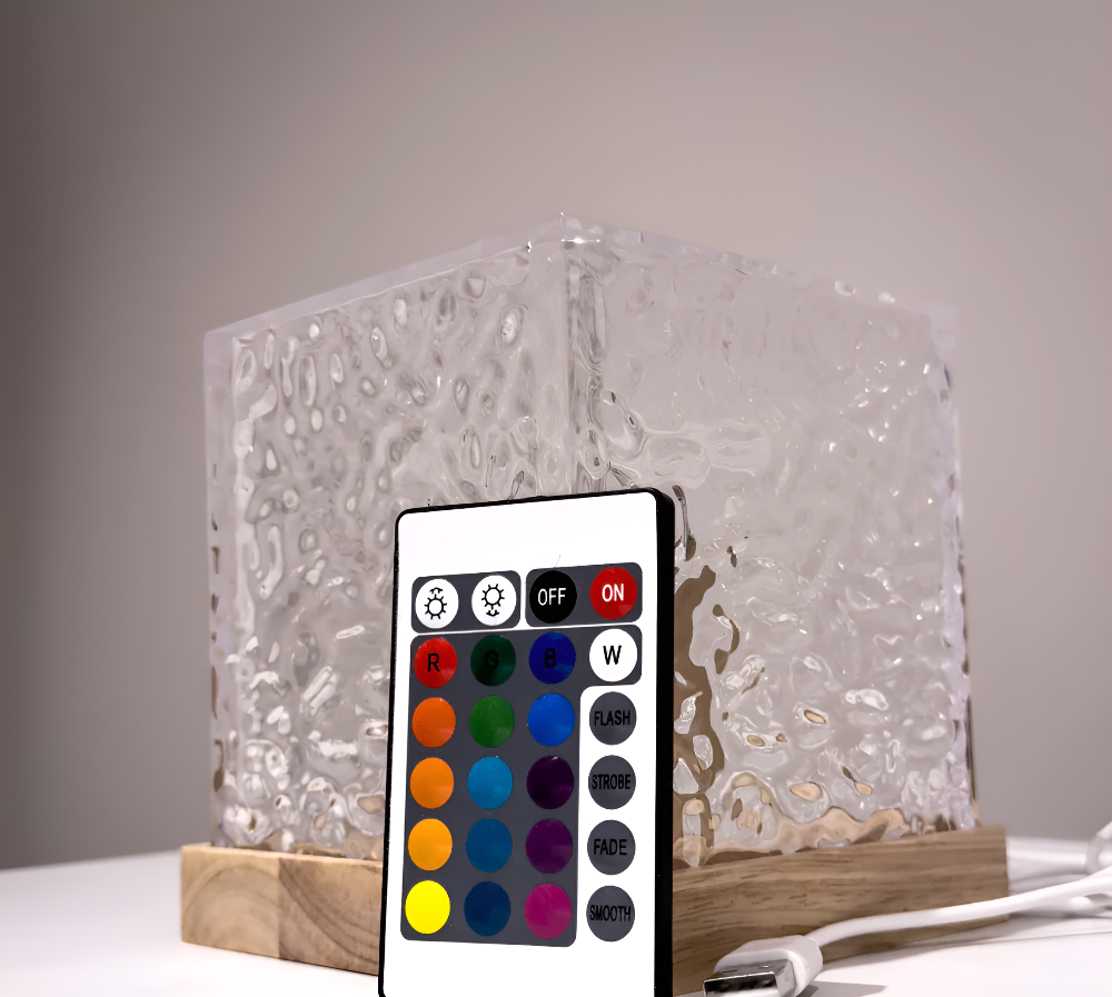 Water Ripple Projector Night Light with 16 Colors and Remote Control