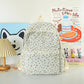 Heart Print Backpack with Adjustable Straps and Multiple Front Pockets