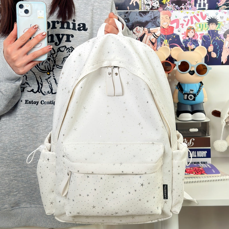 Backpack with Star Pattern and Multiple Storage Pockets, Padded Straps