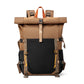 Rolltop Backpack with Water Resistant Fabric and Padded Straps, Multiple Compartments