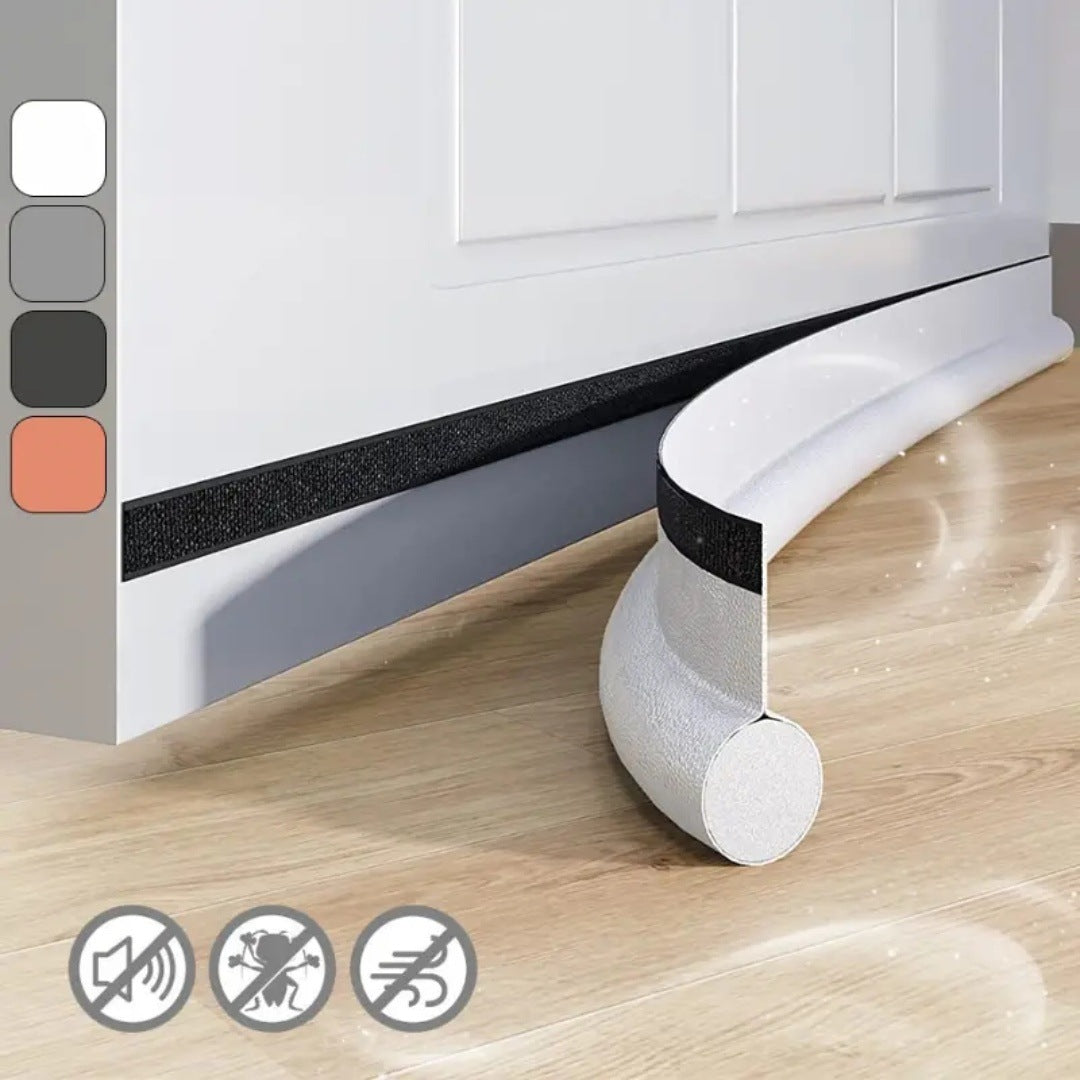 Foam Door Sweep with Rigid Channel and Adhesive Backing for Home Doors