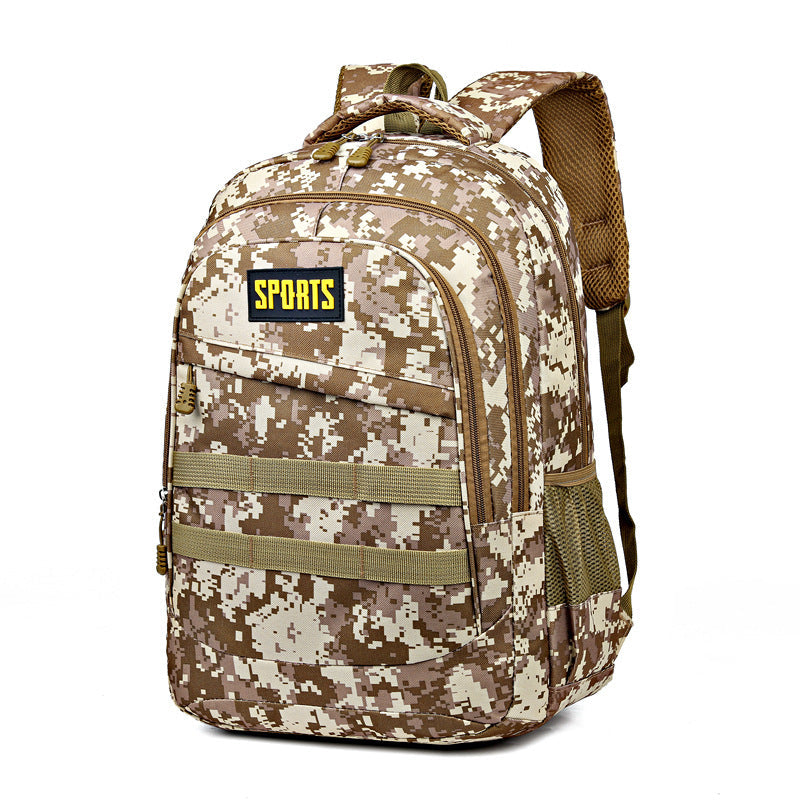 Camouflage Backpack with Padded Laptop Sleeve and Water Bottle Pockets, Multiple Compartments