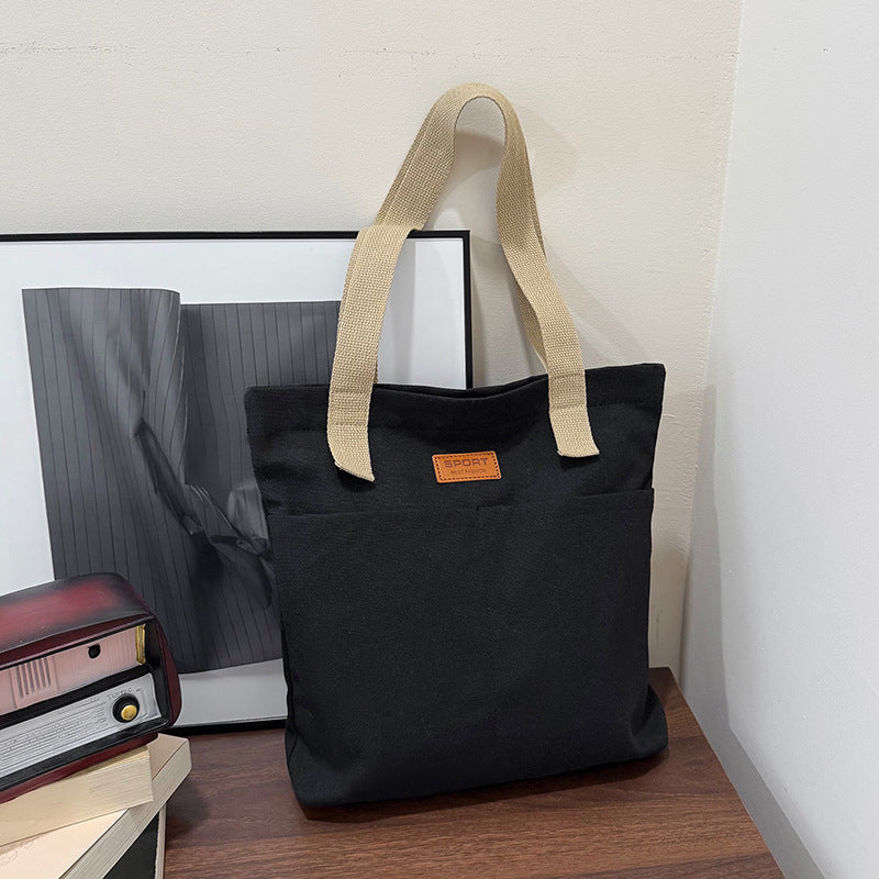 Canvas Tote Bag with Reinforced Shoulder Straps and Spacious Compartment