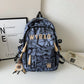 Graffiti Print Backpack with Padded Laptop Sleeve and Weather Resistant Fabric