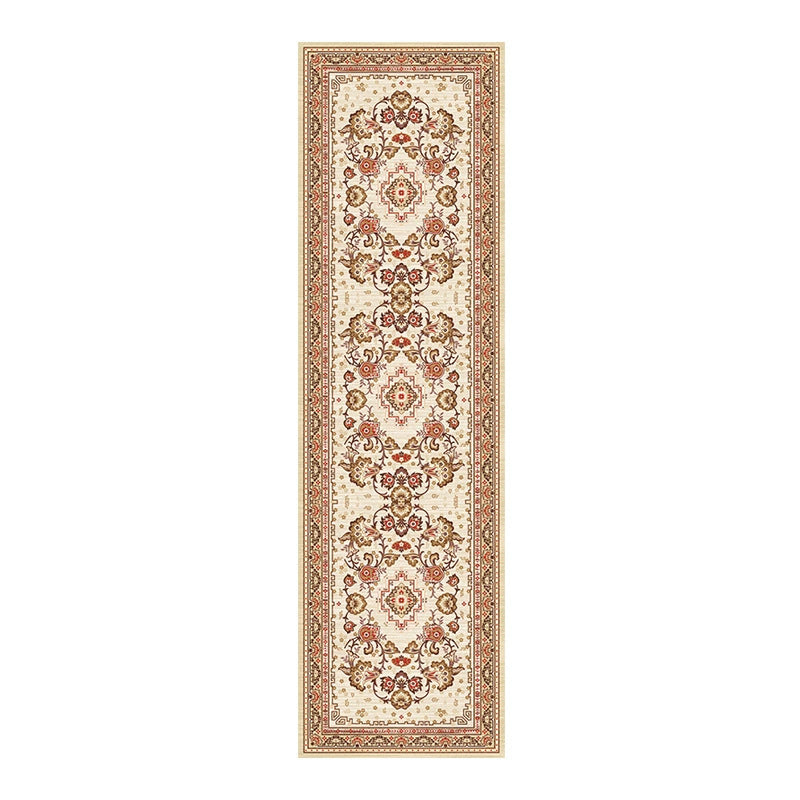 Vintage Pattern Floor Runner with Non Slip Backing and Machine Washable Fibers