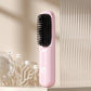Rechargeable Hair Straightener Brush with Ceramic Teeth and Ion Release, Travel Pouch