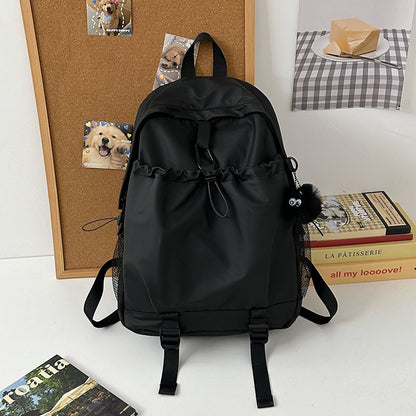 Daily Backpack with Padded Straps and Mesh Side Pockets, Water Resistant Fabric