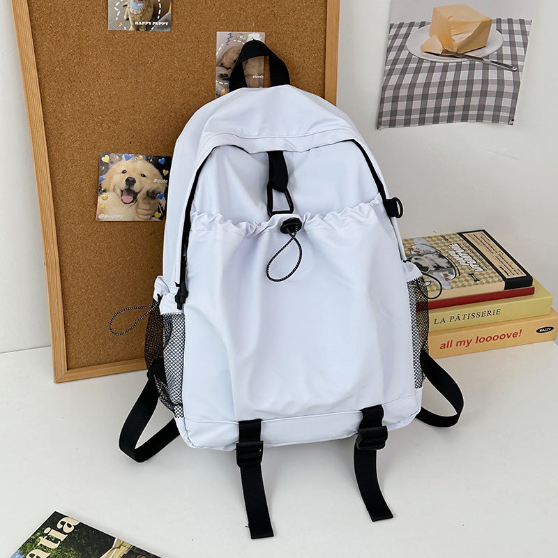 Daily Backpack with Padded Straps and Mesh Side Pockets, Water Resistant Fabric