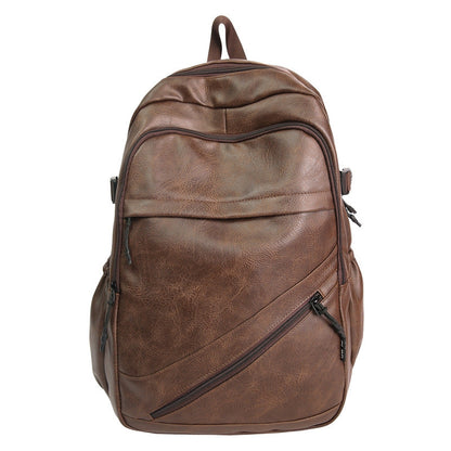 Leather Backpack with Multiple Compartments and Padded Straps for Laptops