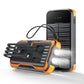 Solar Power Bank with Built In Multi-Tip Cables and LED Floodlight for Outdoor Charging
