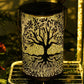 Wrought Iron Tree Solar Lamp, Outdoor Courtyard Hanging Light with Hollow Decorative Design for Garden and Patio Decor