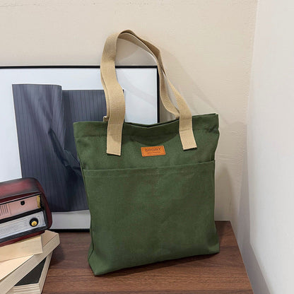 Canvas Tote Bag with Reinforced Shoulder Straps and Spacious Compartment