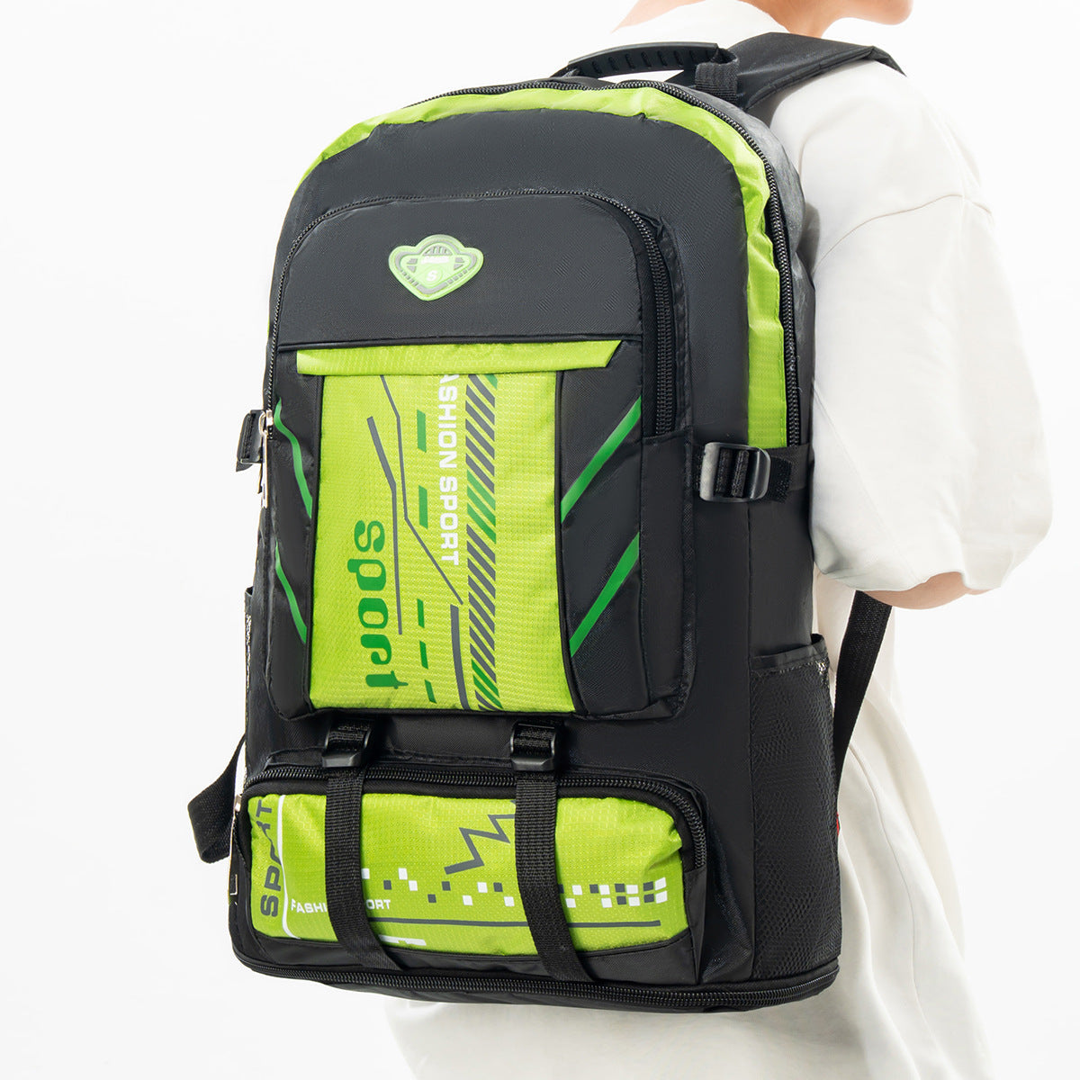 Multi-Compartment Backpack with Reflective Accents and Breathable Back Panel