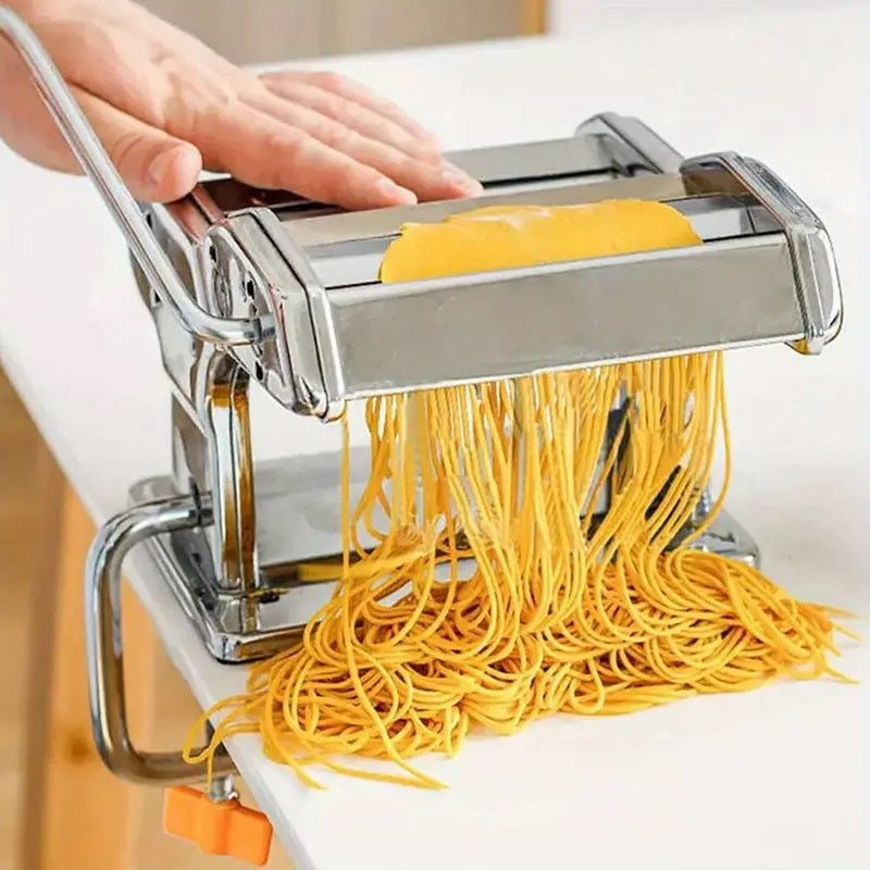 Manual Pasta Maker with 7 Thickness Settings and Dual Width Cutter