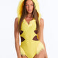 Yellow Hooded Bodysuit Costume Set with Lightning Bolt Tail and Furry Boot Covers