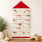 Fabric Advent Calendar with 24 Numbered Pockets and Wall Mounting, Black or Red