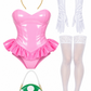 Pink Princess Costume Set with Peplum Teddy, Headpiece and Gloves