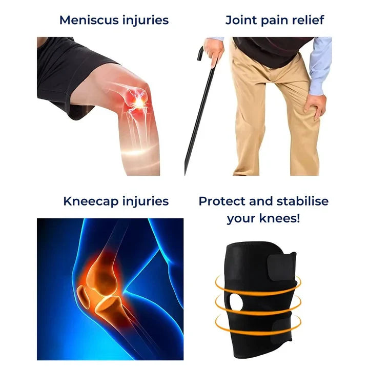 Knee Brace with Dual Side Stabilizers and Circular Compression, Adjustable Straps