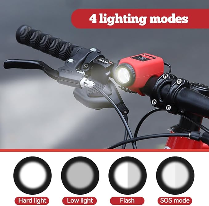 Bicycle Light and Horn with 110dB Alert and Remote Control