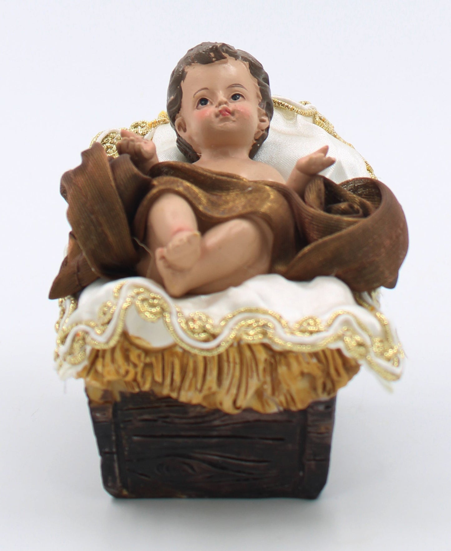 Nativity Scene Set with Fabric Clothing and Hand Painted Resin Figures, 11-Piece