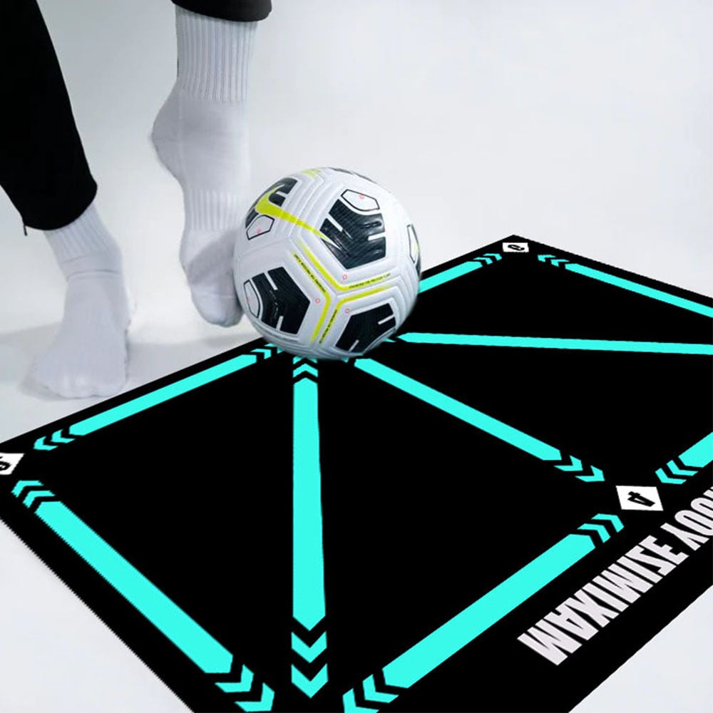 Soccer Training Mat with Numbered Grid and Elastic Cord for Footwork Drills