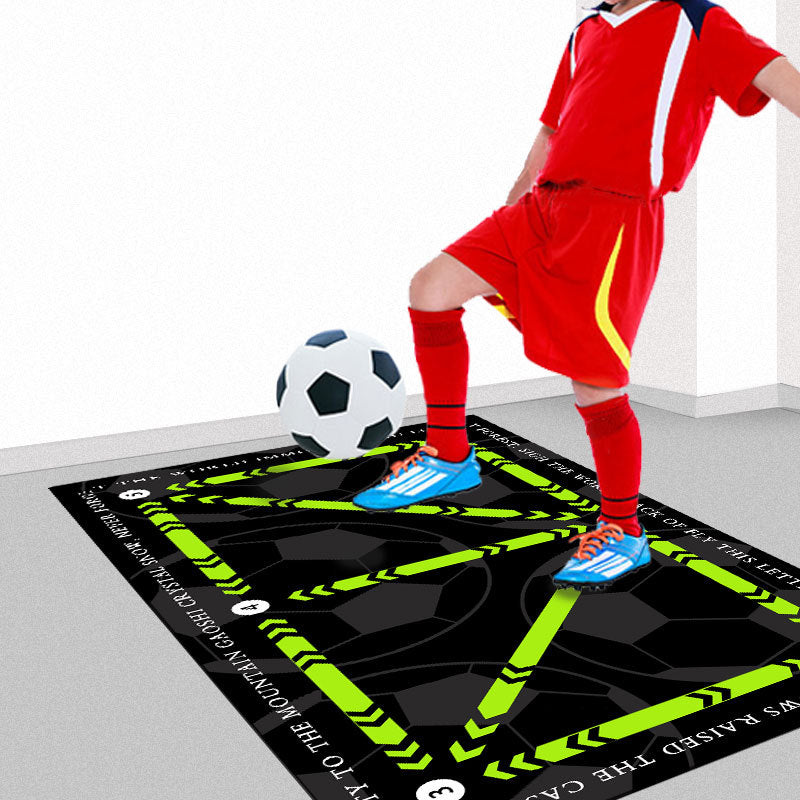 Soccer Training Mat with Numbered Grid and Elastic Cord for Footwork Drills