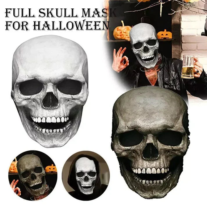 Skull Mask with Movable Jaw and Realistic Bone Details, Full Head Coverage All Vera Mart