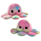 Flip Octopus Plush with Dual Expressions and Color Changing Faces