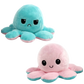 Flip Octopus Plush with Dual Expressions and Color Changing Faces
