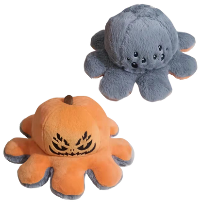Flip Octopus Plush with Dual Expressions and Color Changing Faces