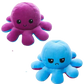 Flip Octopus Plush with Dual Expressions and Color Changing Faces