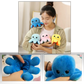 Flip Octopus Plush with Dual Expressions and Color Changing Faces