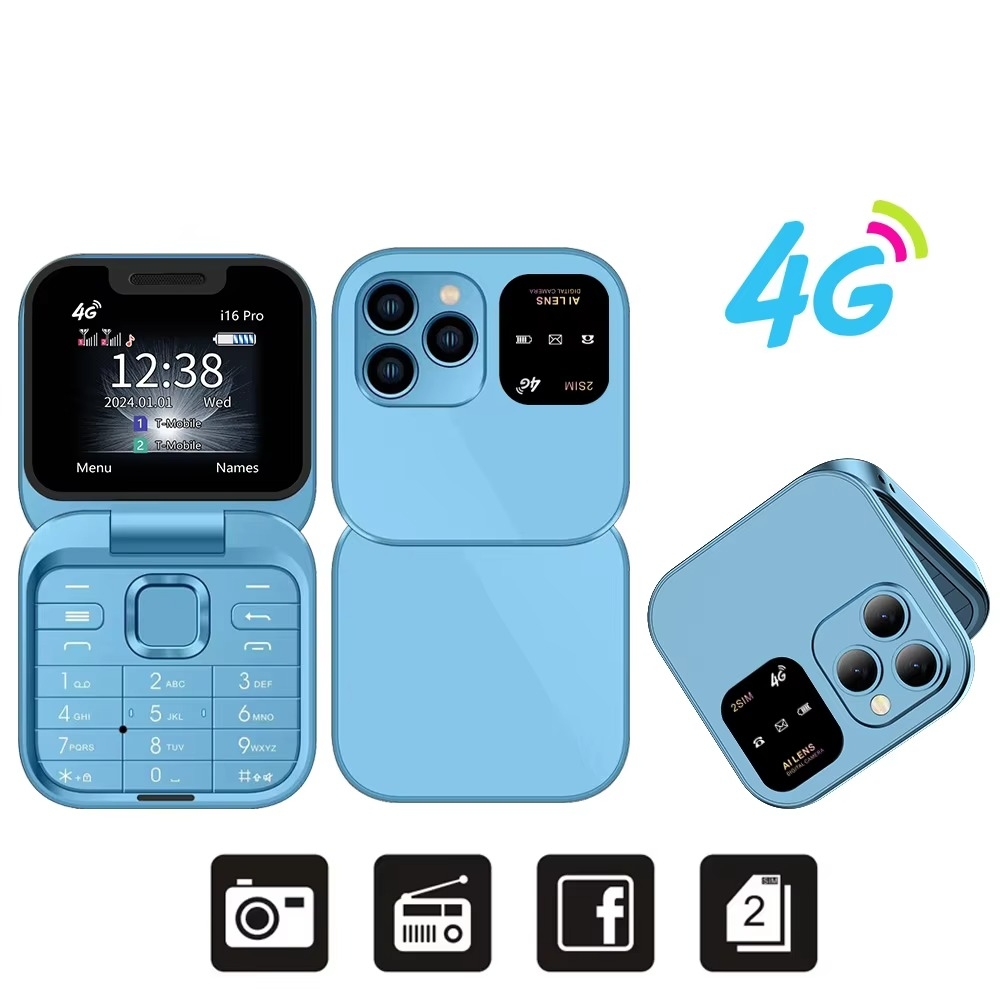Large Screen Flip Phone with Dual SIM and Long Standby