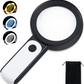 Powerful 30x Handheld Magnifying Glass with LED Lights for Seniors