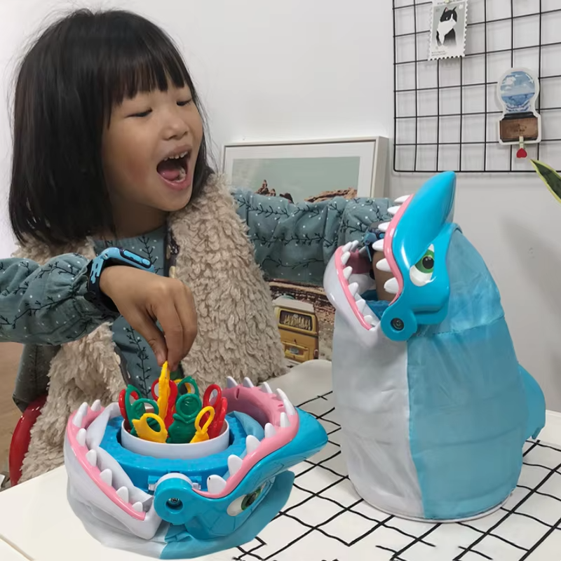 Shark Bite Game with Random Jaw Snap and Interactive Teeth Press