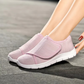 Women's Wide Fit Walking Shoes with Adjustable Strap and Breathable Mesh