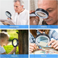 Powerful 30x Handheld Magnifying Glass with LED Lights for Seniors
