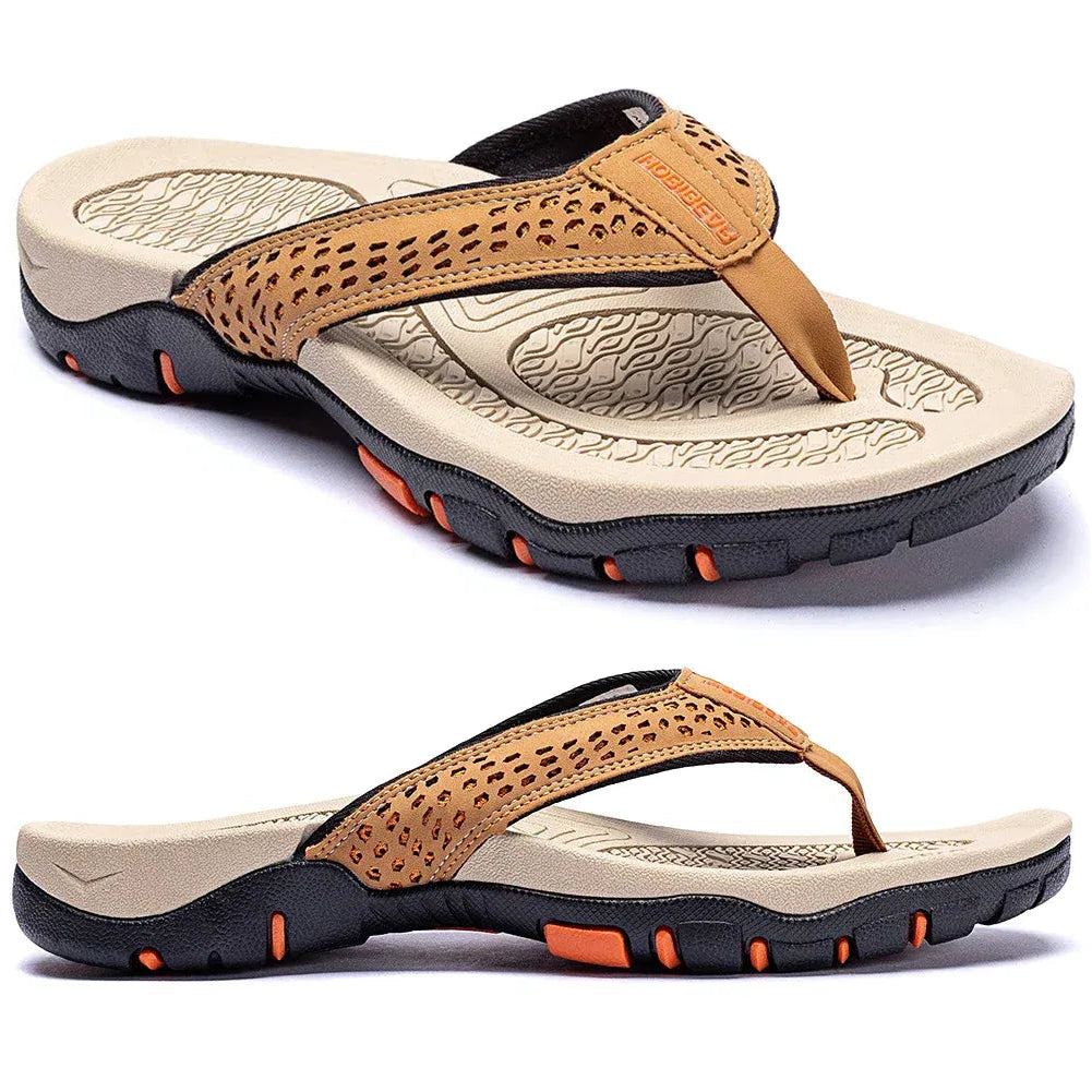 Mens Athletic Sandals with Orthopedic Arch Support and Cushioned Straps