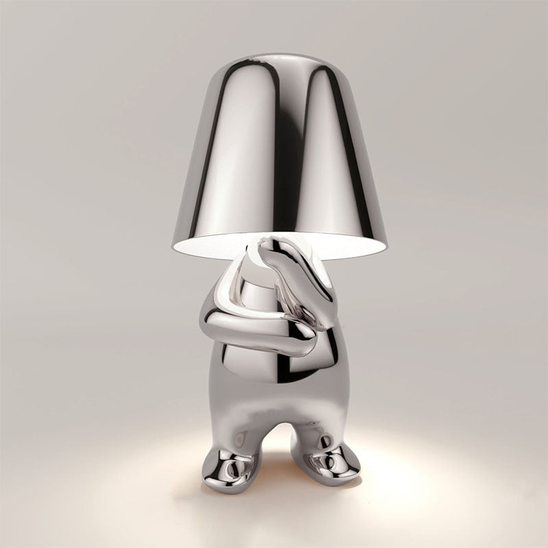 Rechargeable LED Table Lamp with Metal Frame and USB Charging, 30cm