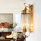 Copper Wall Sconce with IP65 Weather Protection and Glass Panel for Outdoor Entryways