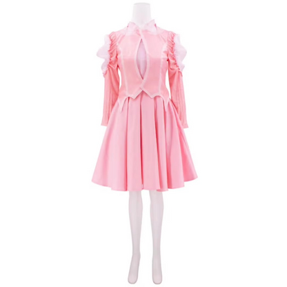 Fantasy Character Cosplay Dress with Fitted Bodice and Layered Skirt, Sparkling Accents