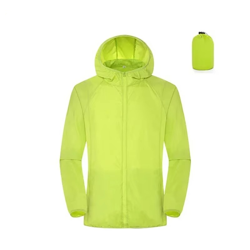 Outdoor Jacket with Adjustable Hood and Water Repellent Fabric for Men and Women