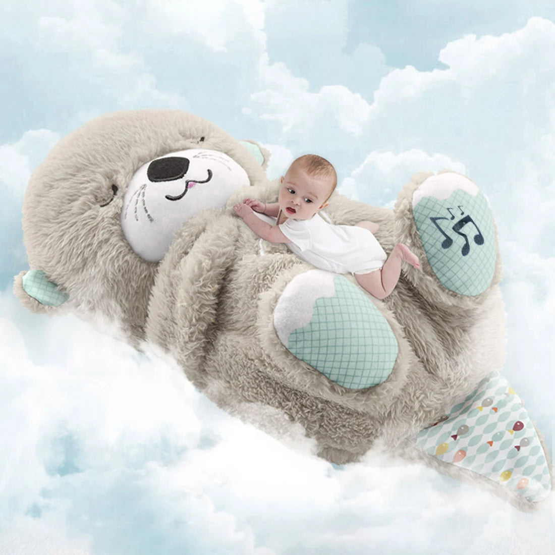 Soothing Teddy Bear with Breathing Motion and Sound Machine, Soft Glow Lighting