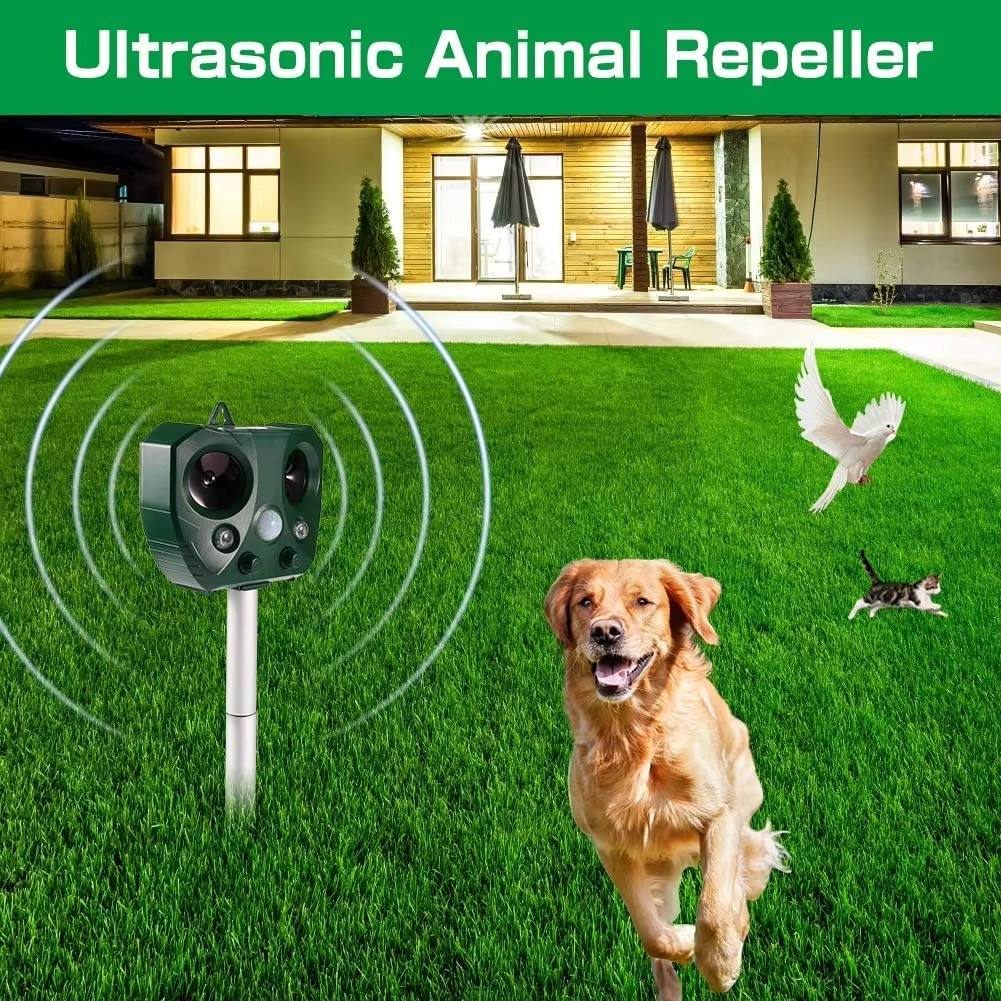 sjbackyard Solar Ultrasonic Animal Repeller for Gardens