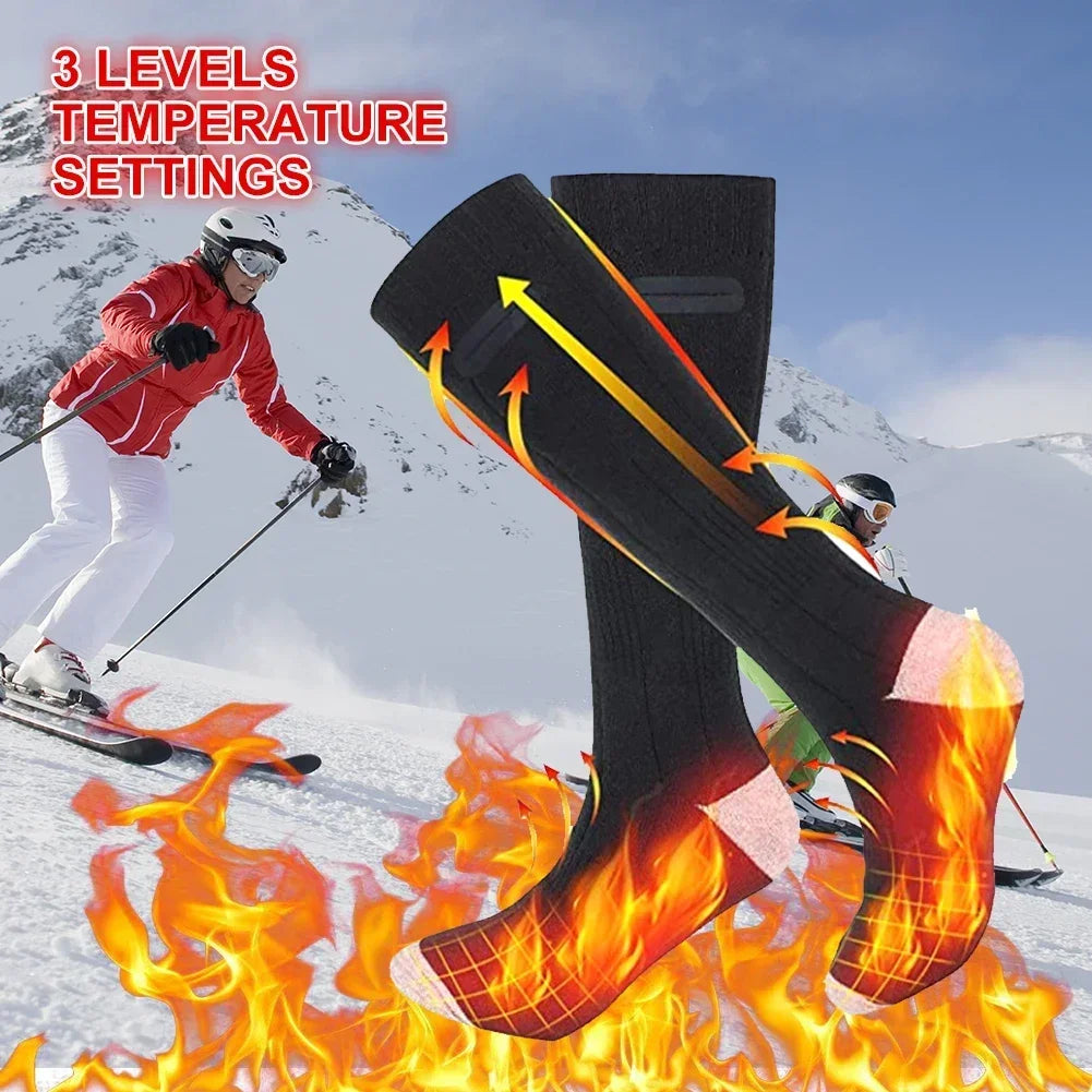 Heated Socks with Rechargeable Battery and 3 Temperature Settings for Winter Outdoor Activities